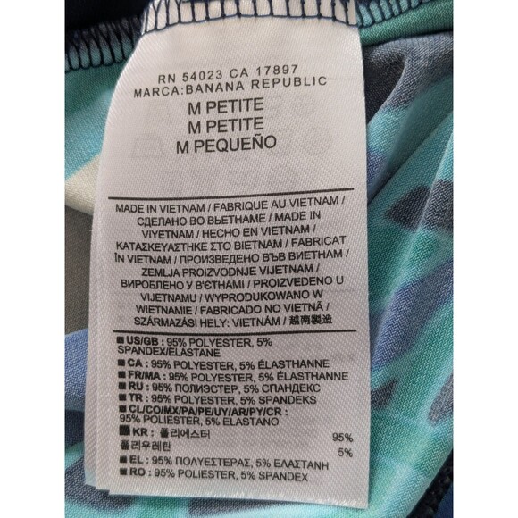 Banana Republic Dress Women's PM Multi Blue Color Block Abstract Art Sheath - Picture 9 of 13